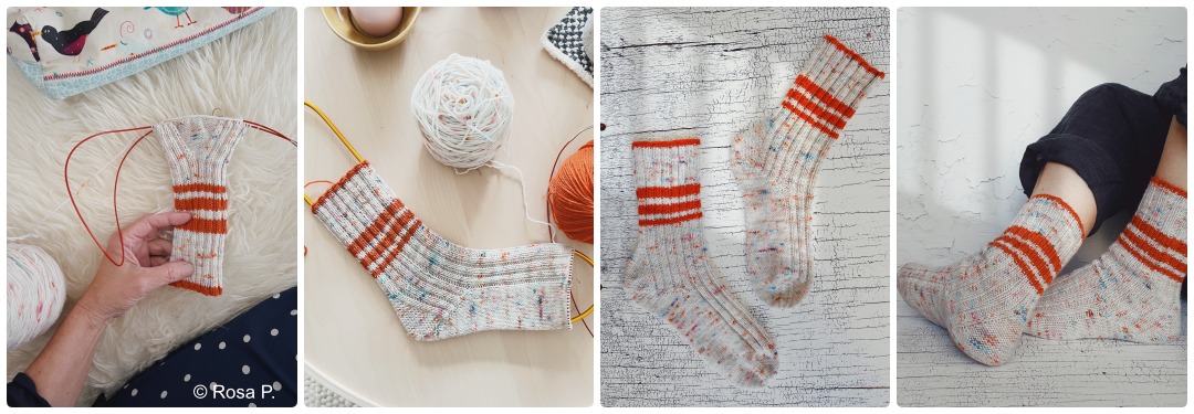 Riika Socks Sockset mit handgefärbter Wolle von Wollträume