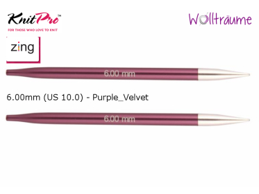 Knit Pro Zing kurze austauschbare Nadelspitzen 6,0mm