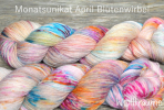 Monatsunikat, Blütenwirbel, Garn des Monats, handgefärbte Wolle von wollträume